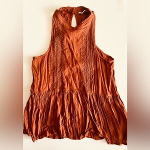 American Eagle Outfitters Terracotta Sleeveless Blouse